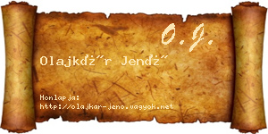 Olajkár Jenő névjegykártya